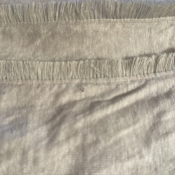J. Jill natural 100% Linen short sleeve relaxed poncho style fringed top Sz XL - Picture 8 of 8